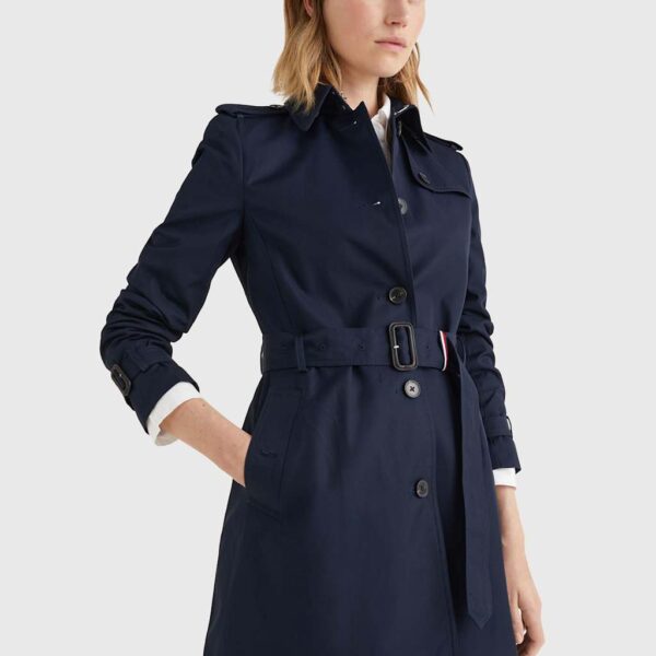 Tommy Hilfiger Heritage Pure Cotton Belted Trench Coat Navy