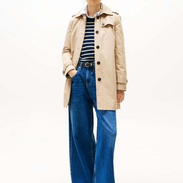 Tommy Hilfiger Heritage Pure Cotton Belted Trench Coat Beige