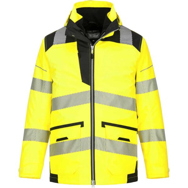 Oxford Weave 300D Class 3 PW3 Hi Vis 5 in 1 Jacket Yellow / Black M