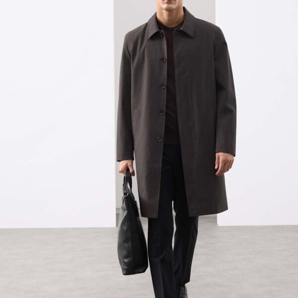 Autograph Performance Shirt Collar Mac with Stormwear™ Dark Brown