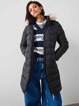 Tommy Jeans Essential Hooded Down Coat - Black