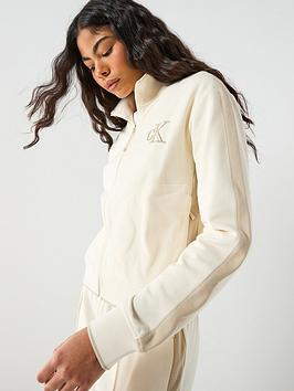 Calvin Klein Jeans Stretch Terry Track Jacket - White