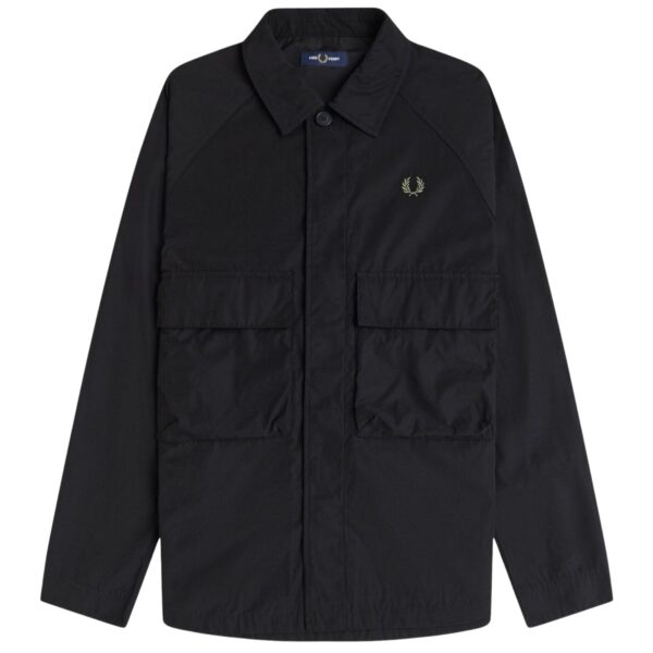 Raglan Utility Overshirt - Black