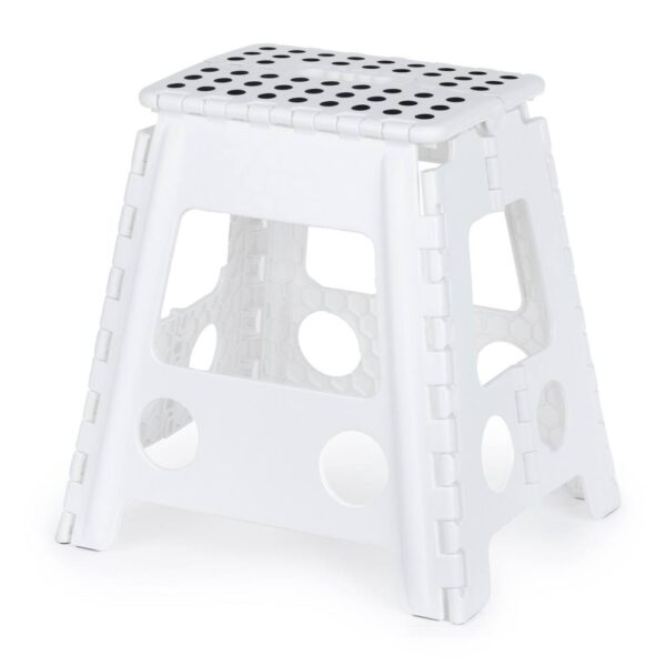 LIVIVO Heavy Duty Folding Step Stool 15" in White