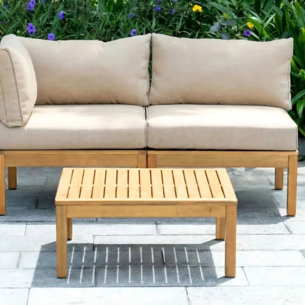 Cali 2 Seater Wooden Garden Chaise Lounge Set