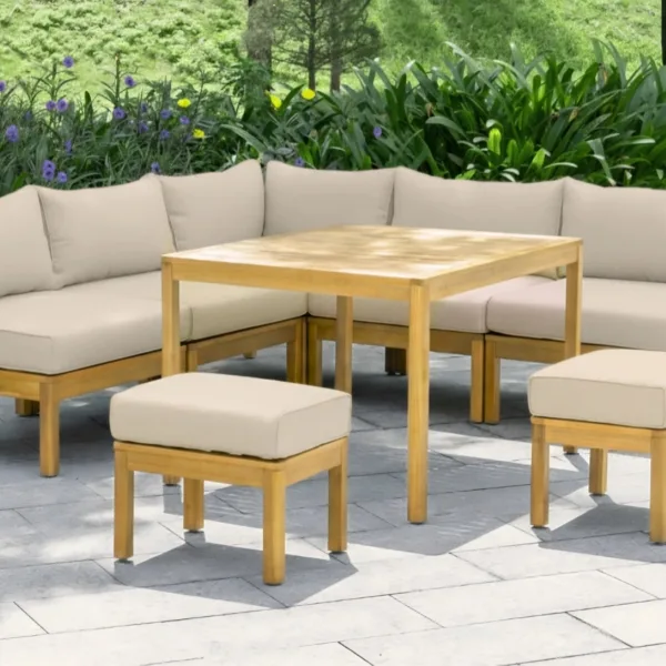 Cali 7 Seater Wooden Corner Sofa Lounge and Dining Set