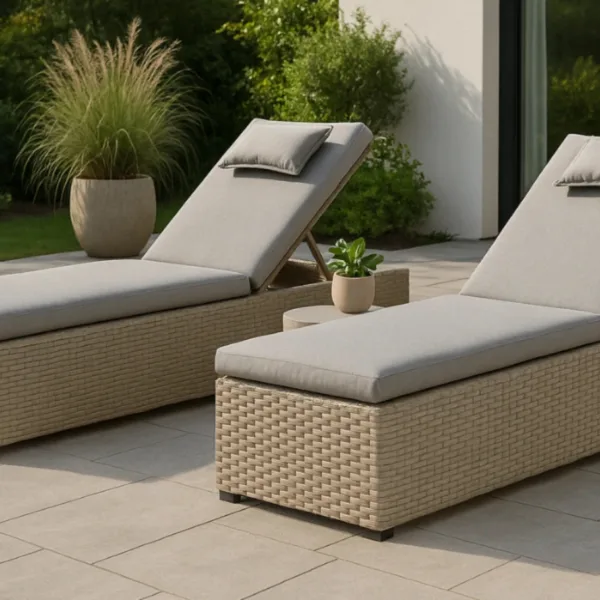 Chesterton Rattan Luxury Grey Sun Lounger - Set of Two
