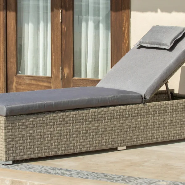 Chesterton Rattan Luxury Grey Sun Lounger