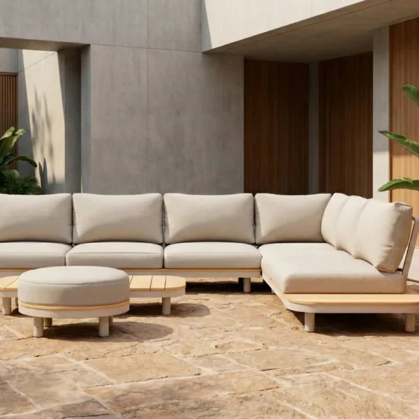 Cove 7 Seater Corner Garden Sofa Set | Solid Acacia Wood & Olefin Cushions