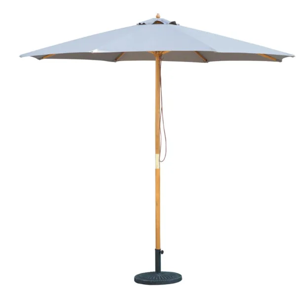 Bali Grey Wooden Parasol 2.85m