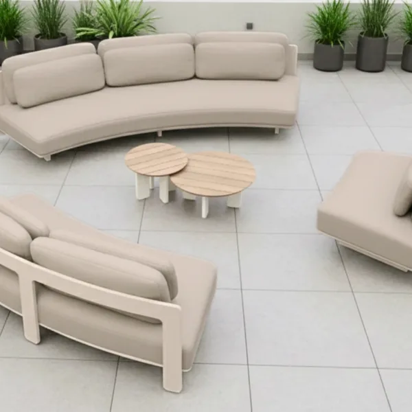Harbour 9 Seater Teak and Aluminium Garden Sofa and Armchair Set