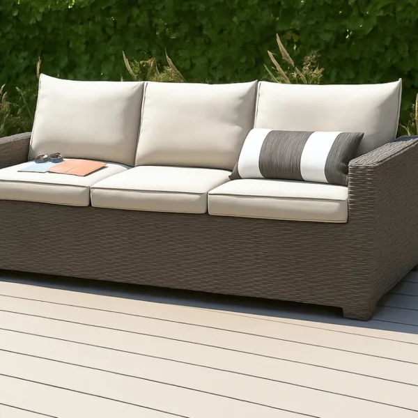 Keter California 3-Seater Taupe Rattan Garden Sofa